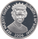 2006 SILVER .925 CROWN QUEEN 80TH BDAY ANNIV. 50 PENCE ASCENSION ISLAND - SILVER PROOF - Cambridgeshire Coins