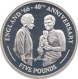 2006 SILVER .925 ENGLAND 66 QUEEN AND BOBBY MOORE FIVE POUNDS GIBRALTAR - Silver Proof - Cambridgeshire Coins