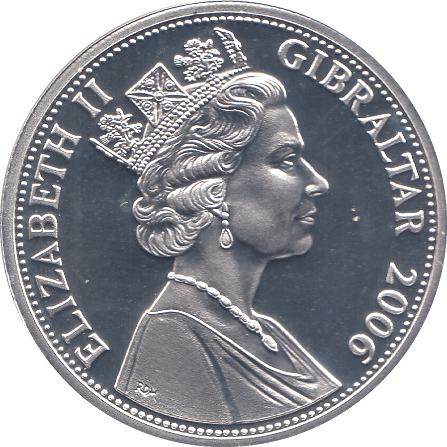 2006 SILVER .925 ENGLAND 66 QUEEN AND BOBBY MOORE FIVE POUNDS GIBRALTAR - Silver Proof - Cambridgeshire Coins