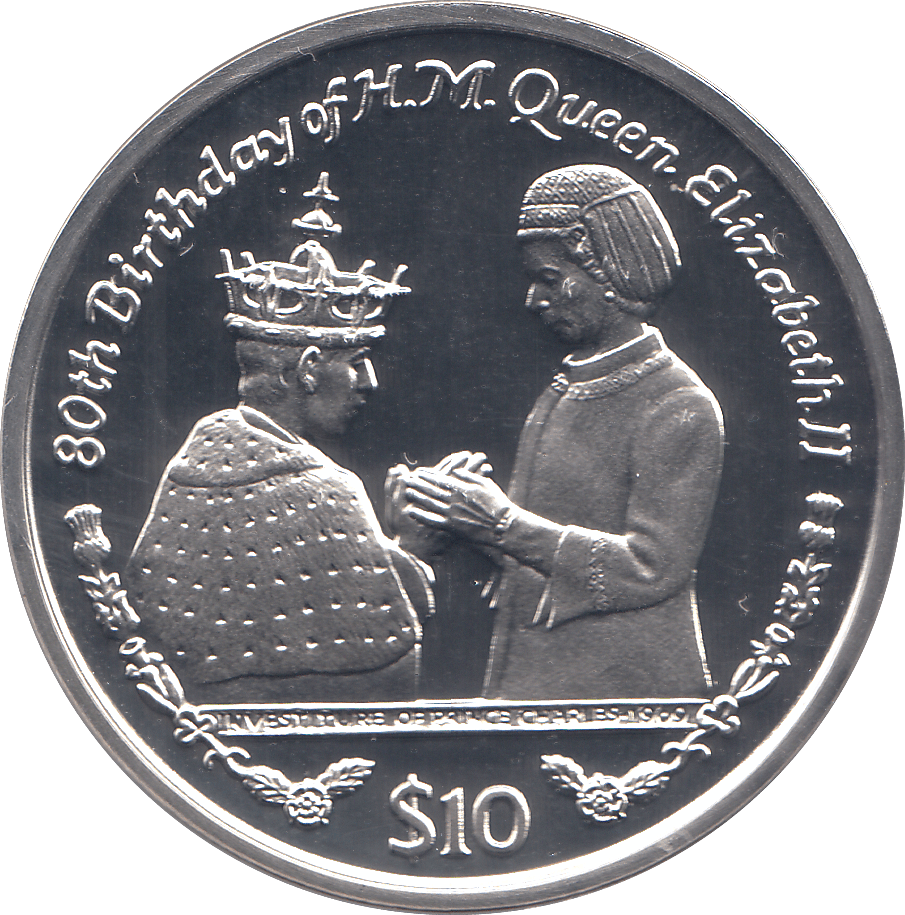 2006 SILVER .925 PRINCE CHARLES AND QUEEN 80TH BDAY TEN DOLARS SIERRA LEONE - Silver Proof - Cambridgeshire Coins