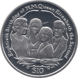 2006 SILVER .925 PRINCESS ANNE FAMILY AND QUEEN 80TH BDAY TEN DOLARS VIRGIN ISLANDS - Silver Proof - Cambridgeshire Coins