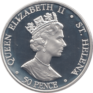 2006 SILVER .925 QUEEN 80TH BDAY ANNIV. 50 PENCE ST HELENA - SILVER PROOF - Cambridgeshire Coins