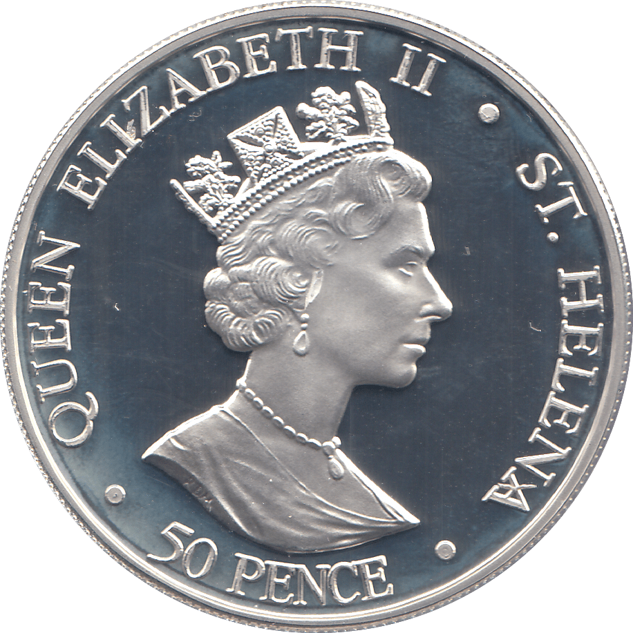 2006 SILVER .925 QUEEN 80TH BDAY ANNIV. 50 PENCE ST HELENA - SILVER PROOF - Cambridgeshire Coins