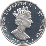 2006 SILVER .925 QUEEN 80TH BDAY ANNIV. 50 PENCE ST HELENA - SILVER PROOF - Cambridgeshire Coins