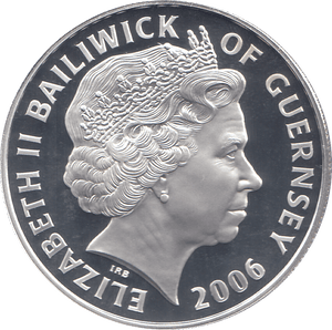 2006 SILVER .925 QUEEN 80TH BDAY FIVE POUNDS GUERNSEY - SILVER PROOF - Cambridgeshire Coins