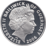 2006 SILVER .925 QUEEN 80TH BDAY FIVE POUNDS GUERNSEY - SILVER PROOF - Cambridgeshire Coins