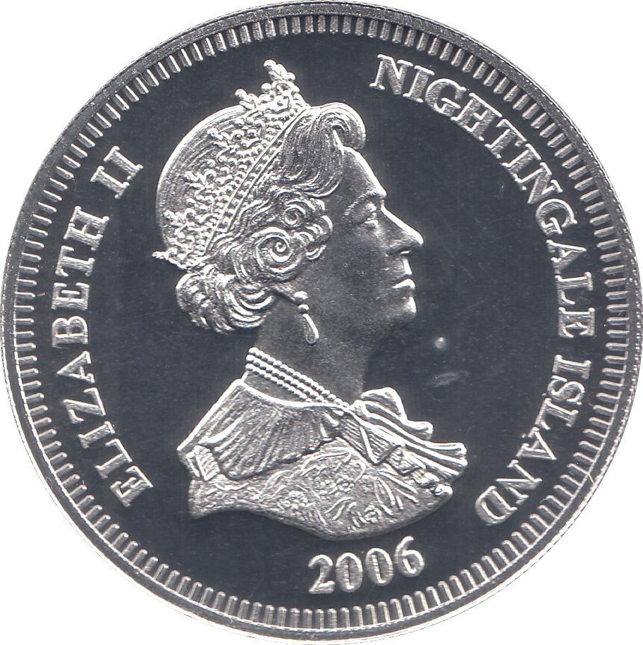 2006 SILVER .925 QUEEN 80TH BDAY ONE CROWN NIGHTINGALE ISLAND - SILVER PROOF - Cambridgeshire Coins