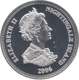 2006 SILVER .925 QUEEN 80TH BDAY ONE CROWN NIGHTINGALE ISLAND - SILVER PROOF - Cambridgeshire Coins