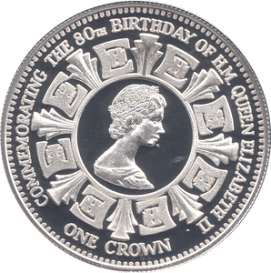 2006 SILVER .925 QUEEN 80TH BDAY ONE CROWN NIGHTINGALE ISLAND - SILVER PROOF - Cambridgeshire Coins
