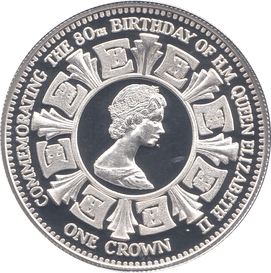 2006 SILVER .925 QUEEN 80TH BDAY ONE CROWN NIGHTINGALE ISLAND - SILVER PROOF - Cambridgeshire Coins