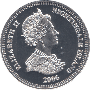 2006 SILVER .925 QUEEN 80TH BDAY ONE CROWN NIGHTINGALE ISLAND - SILVER PROOF - Cambridgeshire Coins