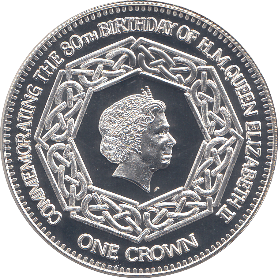 2006 SILVER .925 QUEEN 80TH BDAY ONE CROWN NIGHTINGALE ISLAND - SILVER PROOF - Cambridgeshire Coins