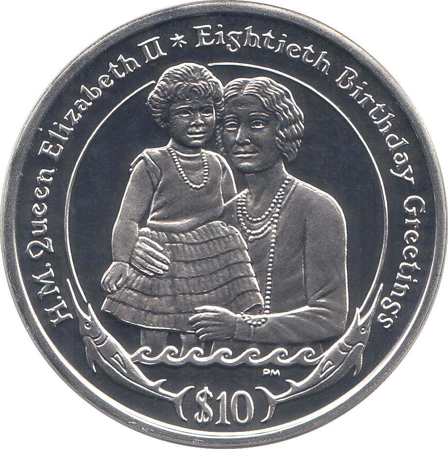 2006 SILVER .925 QUEEN AND MOTHER 80TH BDAY TEN DOLARS VIRGIN ISLANDS - Silver Proof - Cambridgeshire Coins