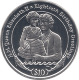 2006 SILVER .925 QUEEN AND MOTHER 80TH BDAY TEN DOLARS VIRGIN ISLANDS - Silver Proof - Cambridgeshire Coins