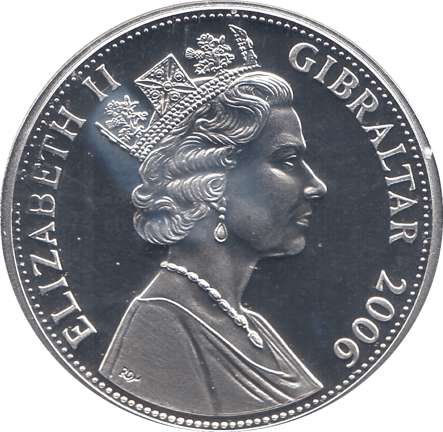 2006 SILVER .925 QUEEN ELIZABETH II 80 GLORIOUS YEARS FIVE POUNDS GIBRALTAR - Silver Proof - Cambridgeshire Coins
