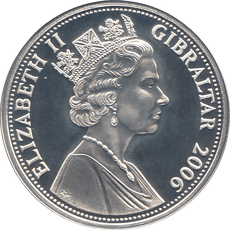 2006 SILVER .925 QUEEN GREETINGS A CROWD 80 GLORIOUS YRS FIVE POUNDS GIBRALTAR - Silver Proof - Cambridgeshire Coins