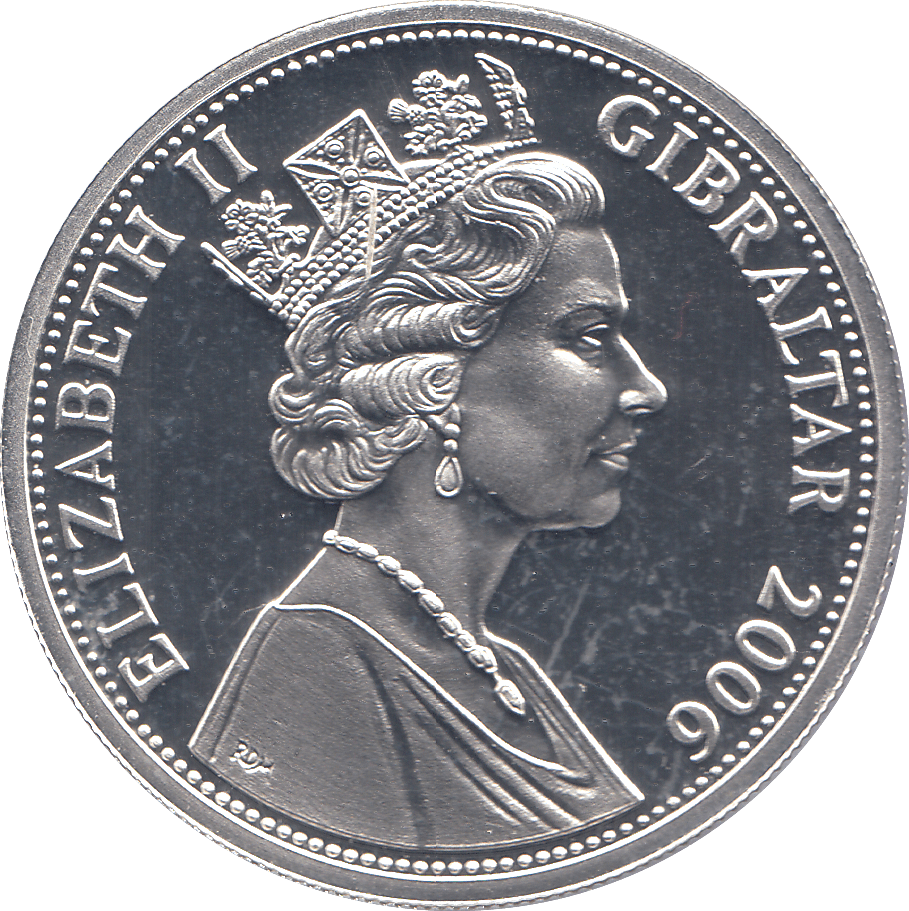 2006 SILVER .925 QUEEN LIKE GRANDMOTHER 80 GLORIOUS YRS FIVE POUNDS GIBRALTAR - Silver Proof - Cambridgeshire Coins