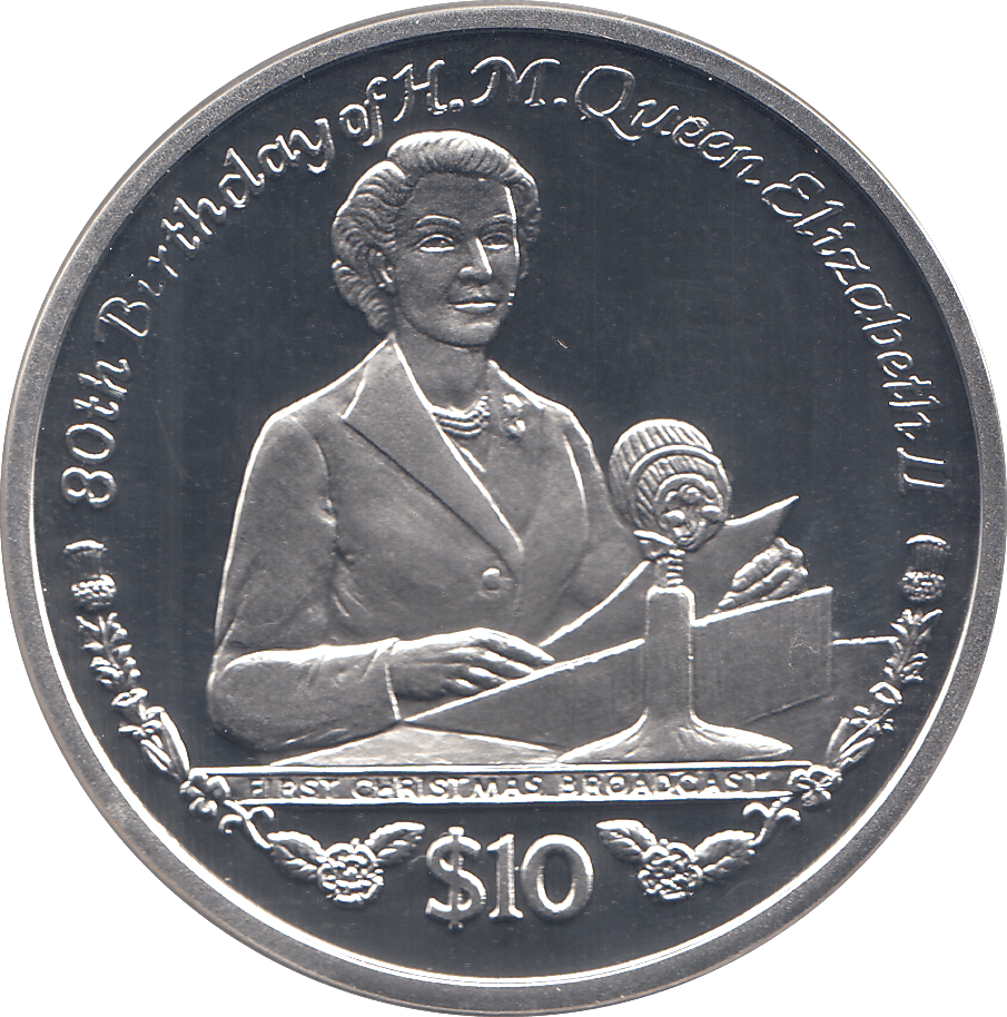 2006 SILVER .925 RADIO SPEECH QUEEN 80TH BDAY TEN DOLARS SIERRA LEONE - Silver Proof - Cambridgeshire Coins