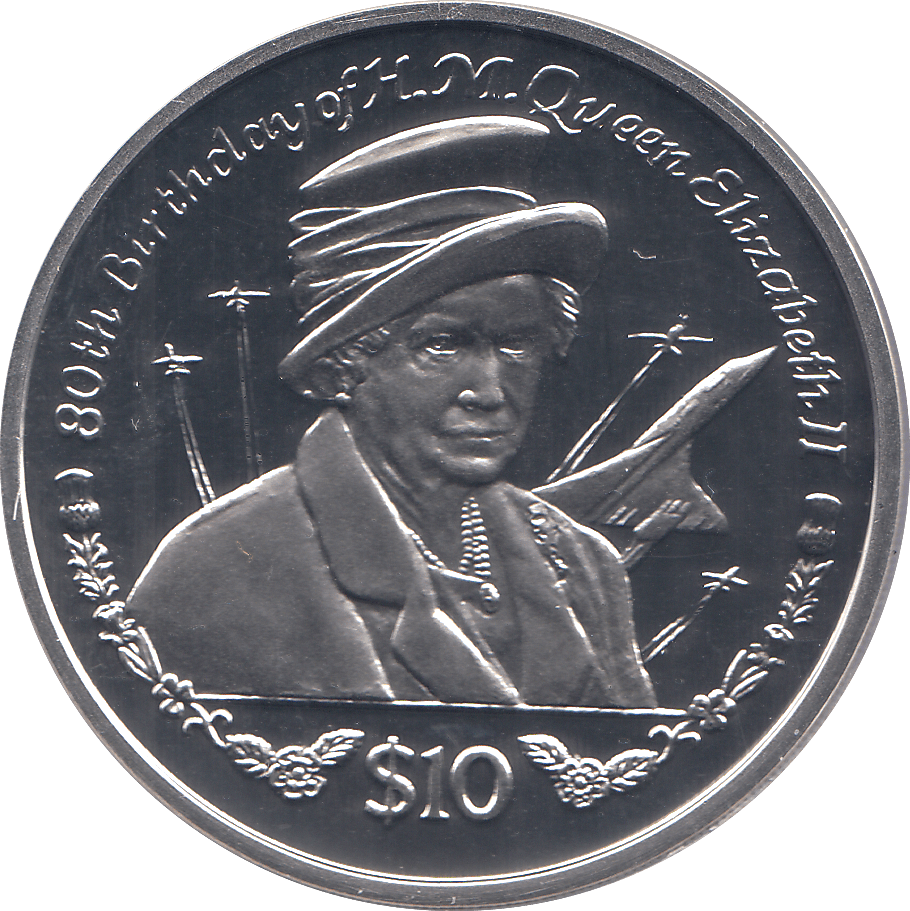 2006 SILVER .925 RAF AND QUEEN 80TH BDAY TEN DOLARS SIERRA LEONE - Silver Proof - Cambridgeshire Coins