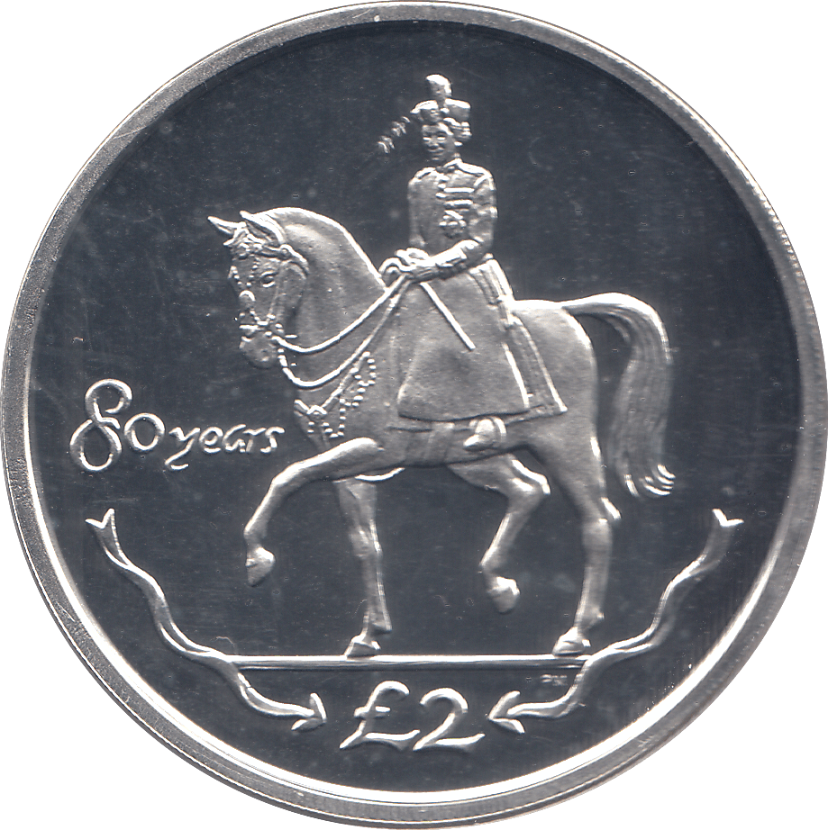 2006 SILVER .925 RIDING A HORSE QUEEN 80TH BDAY TWO POUNDS S.GEORGIA - SILVER PROOF - Cambridgeshire Coins