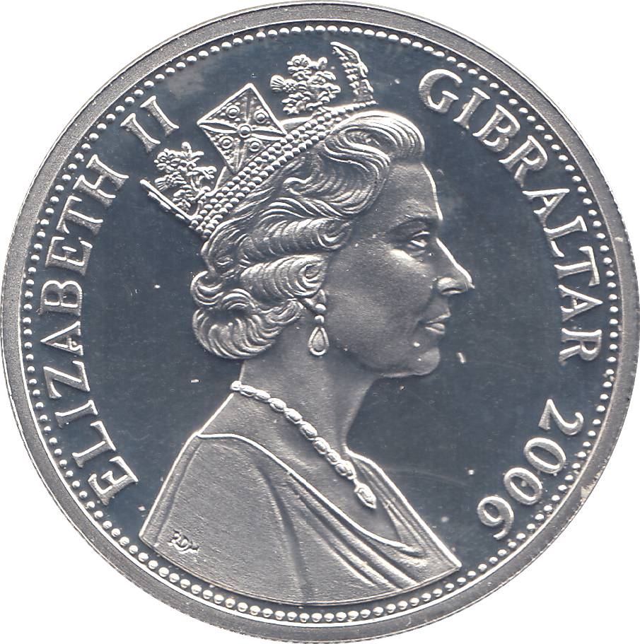 2006 SILVER .925 ROYAL FAMILY 80 GLORIOUS YRS FIVE POUNDS GIBRALTAR - Silver Proof - Cambridgeshire Coins