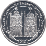 2006 SILVER .925 THRONES QUEEN 80TH BDAY TEN DOLARS VIRGIN ISLANDS - Silver Proof - Cambridgeshire Coins