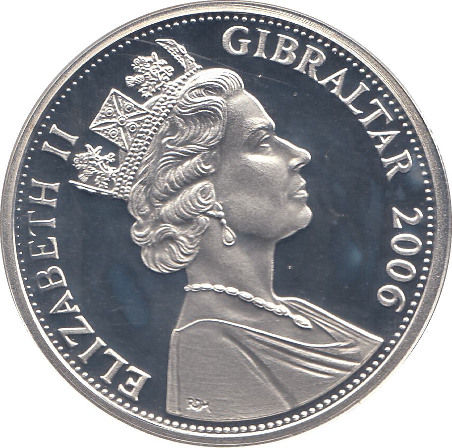 2006 SILVER .925 TWO PRINCESSES 80 GLORIOUS YRS FIVE POUNDS GIBRALTAR - Silver Proof - Cambridgeshire Coins