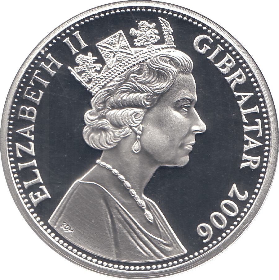 2006 SILVER .925 YOUNG LADY ELIZABETH 80 GLORIOUS YEARS FIVE POUNDS GIBRALTAR - Silver Proof - Cambridgeshire Coins