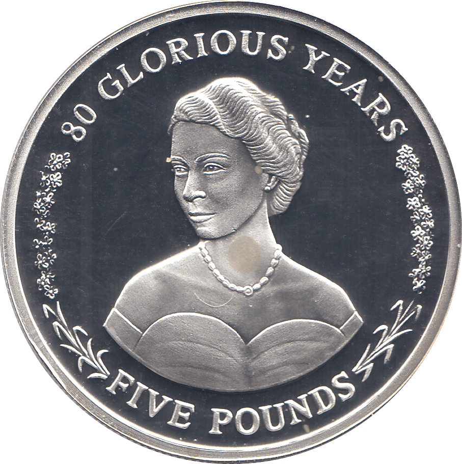 2006 SILVER .925 YOUNG LADY ELIZABETH 80 GLORIOUS YEARS FIVE POUNDS GIBRALTAR - Silver Proof - Cambridgeshire Coins
