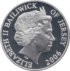 2006 SILVER .925 YOUNG QUEEN 80TH BDAY ANNIV. FIVE POUNDS JERSEY - SILVER PROOF - Cambridgeshire Coins