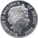 2006 SILVER .925 YOUNG QUEEN 80TH BDAY ANNIV. FIVE POUNDS JERSEY - SILVER PROOF - Cambridgeshire Coins
