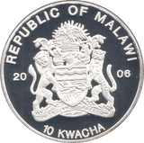 2006 SILVER .999 QUEEN RIDING A HORSE 80TH.BDAY 10 KWACHA REP.OF MALAWI - Silver Proof - Cambridgeshire Coins