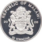 2006 SILVER .999 QUEEN SCEPTRE AND ORB 80TH.BDAY 10 KWACHA REP.OF MALAWI - Silver Proof - Cambridgeshire Coins