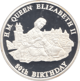 2006 SILVER .999 QUEEN WITH HER CORGI DOGS 80TH.BDAY 10 KWACHA REP.OF MALAWI - Silver Proof - Cambridgeshire Coins