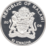2006 SILVER .999 QUEEN WITH HER CORGI DOGS 80TH.BDAY 10 KWACHA REP.OF MALAWI - Silver Proof - Cambridgeshire Coins