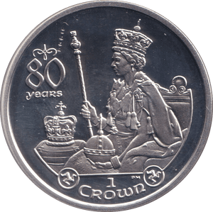 2006 SILVER CROWN 80 YEARS ( PROOF ) - SILVER WORLD COINS - Cambridgeshire Coins