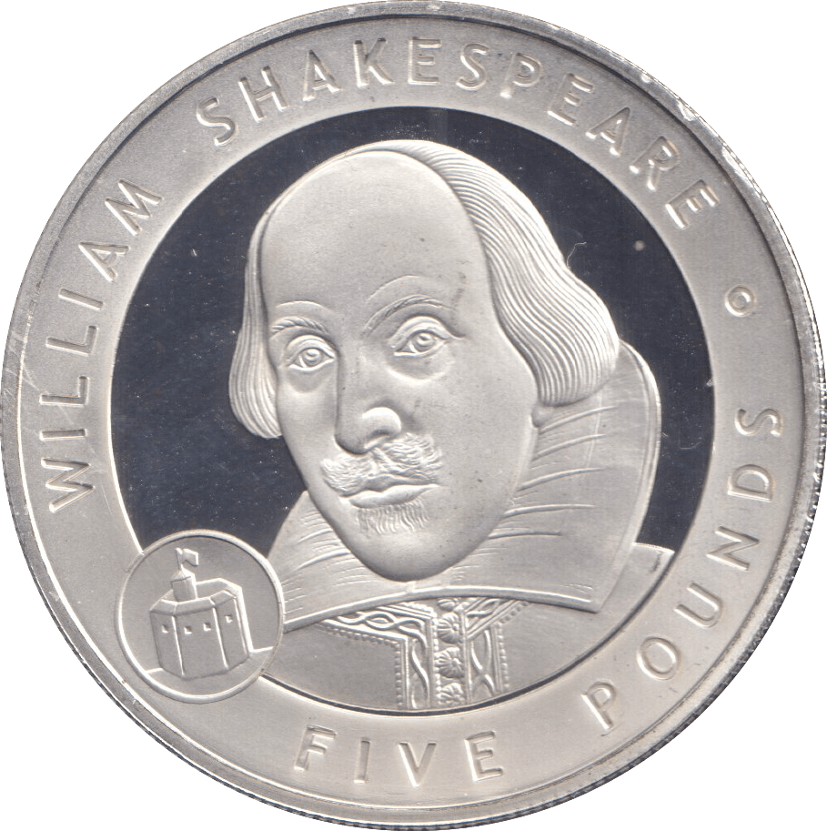 2006 SILVER FIVE POUNDS ALDERNEY WILLIAM SHAKESPEARE - SILVER WORLD COINS - Cambridgeshire Coins