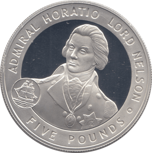 2006 SILVER FIVE POUNDS BAILIWICK OF GUERNSEY ADMIRAL HORATIO LORD NELSON - SILVER WORLD COINS - Cambridgeshire Coins
