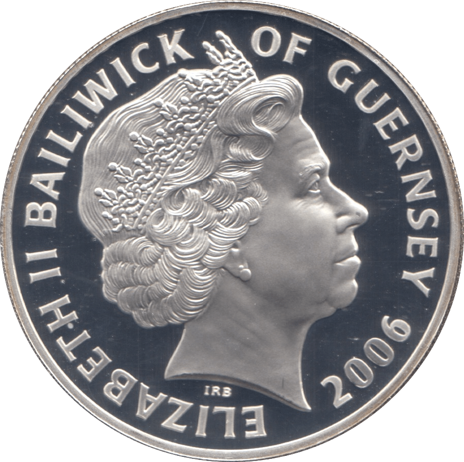 2006 SILVER FIVE POUNDS BAILIWICK OF GUERNSEY ADMIRAL HORATIO LORD NELSON - SILVER WORLD COINS - Cambridgeshire Coins