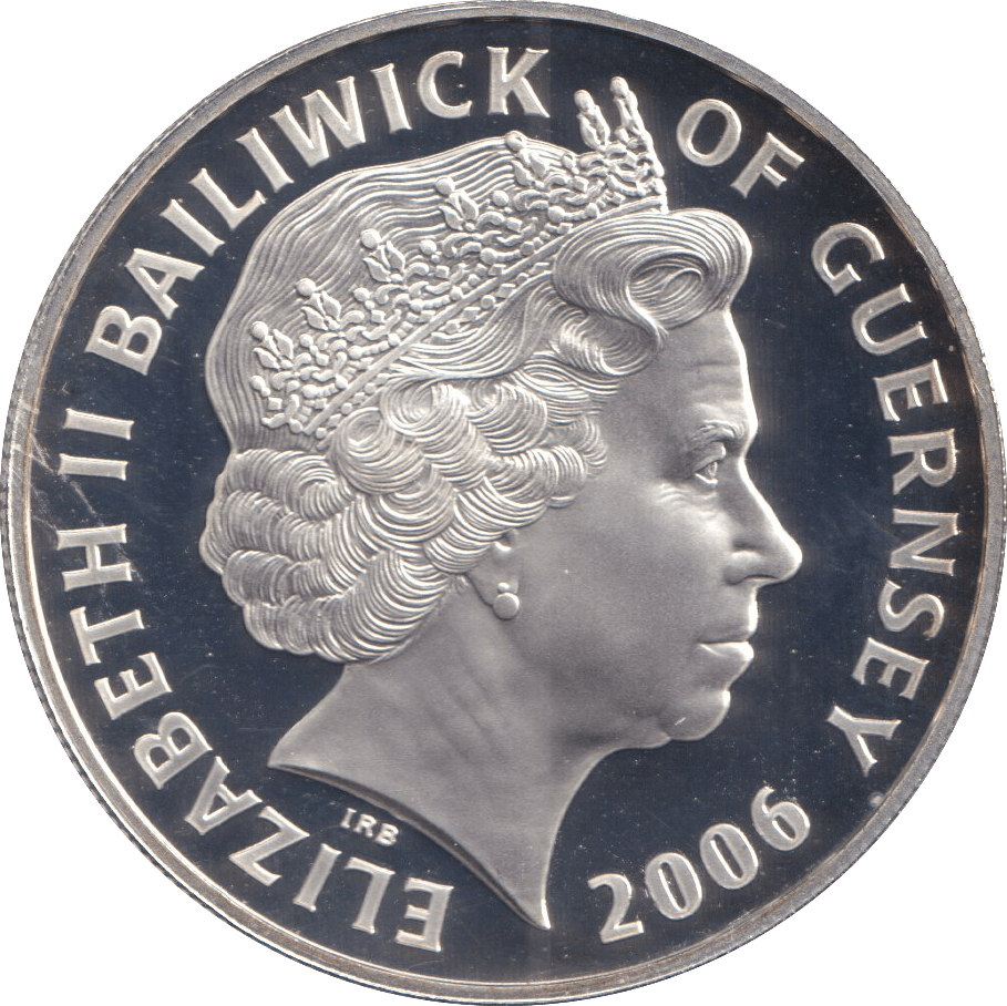 2006 SILVER FIVE POUNDS BAILIWICK OF GUERNSEY ROBERT FALCON SCOTT - SILVER WORLD COINS - Cambridgeshire Coins