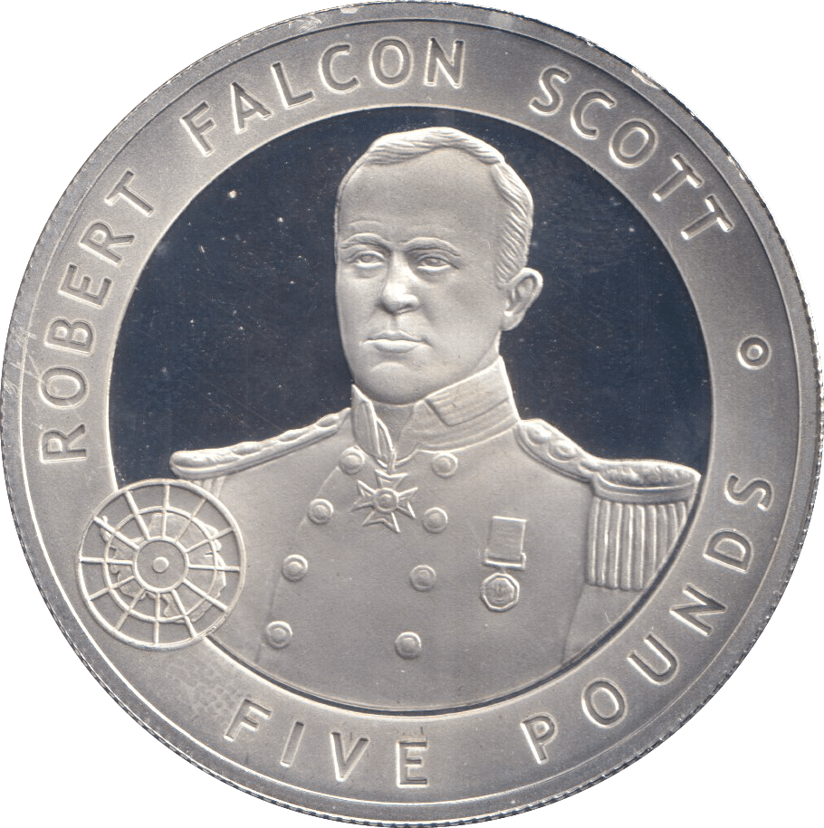 2006 SILVER FIVE POUNDS BAILIWICK OF GUERNSEY ROBERT FALCON SCOTT - SILVER WORLD COINS - Cambridgeshire Coins