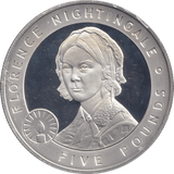 2006 SILVER FIVE POUNDS BAILIWICK OF JERSEY FLORENCE NIGHTINGALE - SILVER WORLD COINS - Cambridgeshire Coins