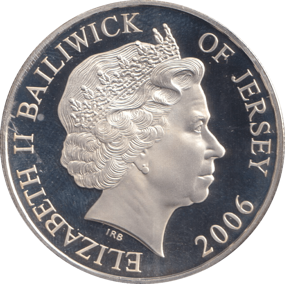 2006 SILVER FIVE POUNDS BAILIWICK OF JERSEY SIR WINSTON CHURCHILL - SILVER WORLD COINS - Cambridgeshire Coins