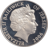 2006 SILVER FIVE POUNDS BAILIWICK OF JERSEY SIR WINSTON CHURCHILL - SILVER WORLD COINS - Cambridgeshire Coins