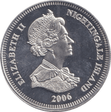2006 SILVER ONE CROWN NIGHTINGALE ISLAND QUEEN 80TH BIRTHDAY - SILVER WORLD COINS - Cambridgeshire Coins