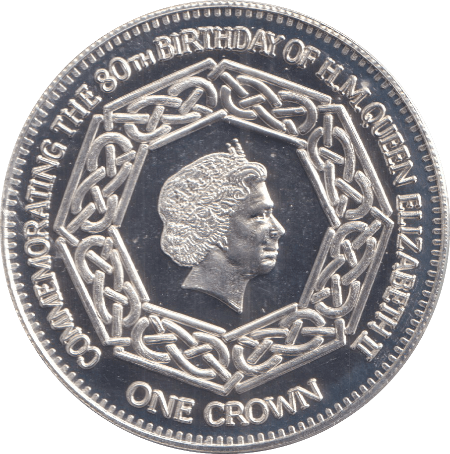 2006 SILVER ONE CROWN NIGHTINGALE ISLAND QUEEN 80TH BIRTHDAY - SILVER WORLD COINS - Cambridgeshire Coins