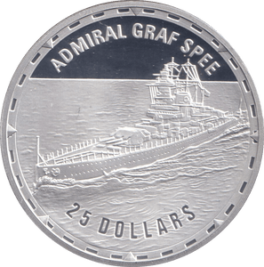 2006 SILVER PROOF 25 DOLLAR ADMIRAL GRAF SPEE SOLOMON ISLANDS - SILVER WORLD COINS - Cambridgeshire Coins