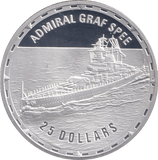2006 SILVER PROOF 25 DOLLAR ADMIRAL GRAF SPEE SOLOMON ISLANDS - SILVER WORLD COINS - Cambridgeshire Coins