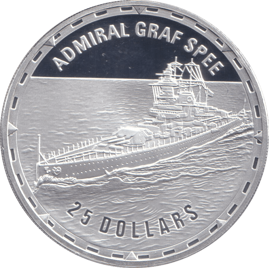 2006 SILVER PROOF 25 DOLLAR ADMIRAL GRAF SPEE - SILVER WORLD COINS - Cambridgeshire Coins