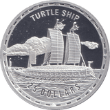 2006 SILVER PROOF 25 DOLLAR TURTLE SHIP - SILVER WORLD COINS - Cambridgeshire Coins
